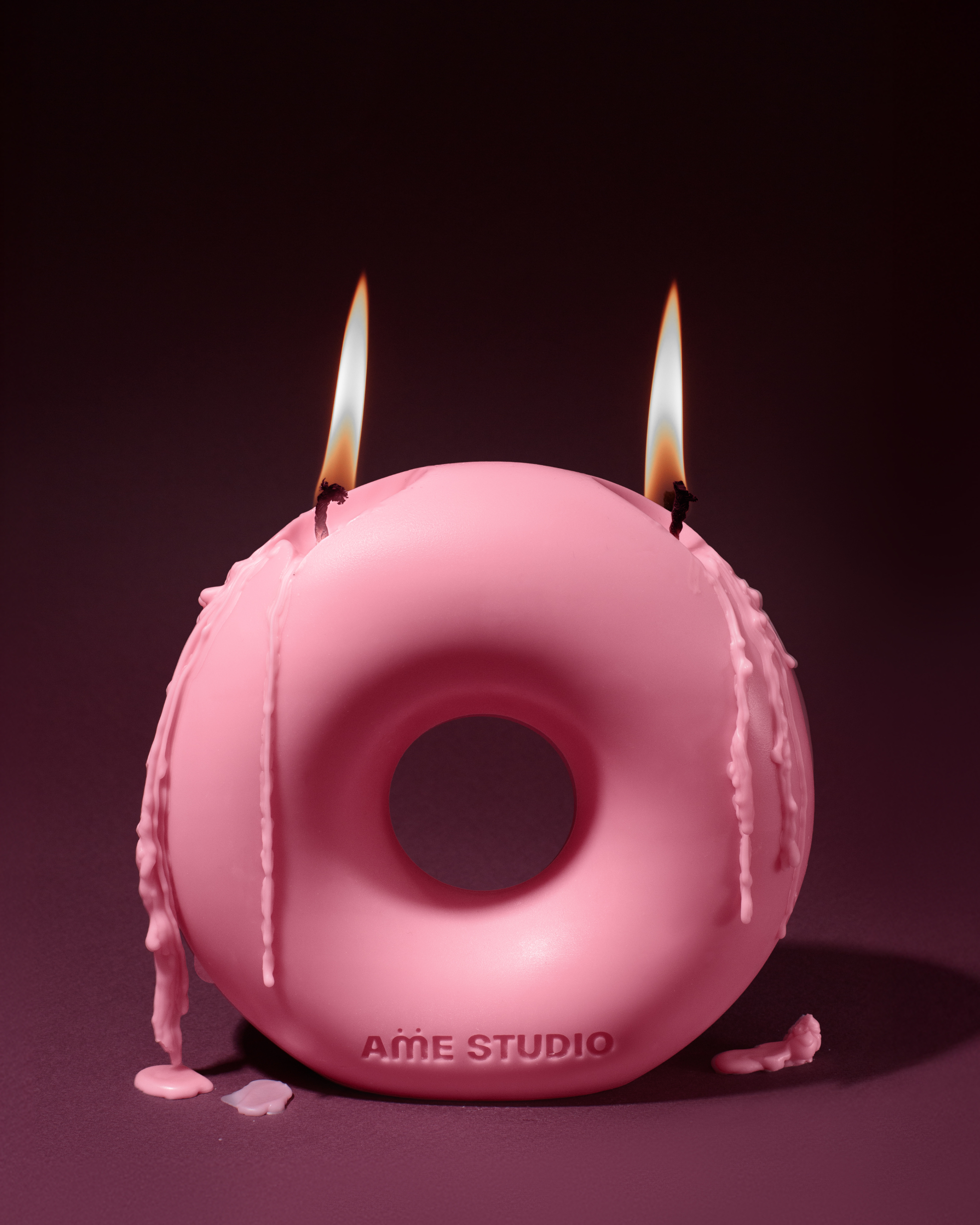 Pink Donut Candle