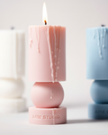 Soft Pink Geomertic Candle