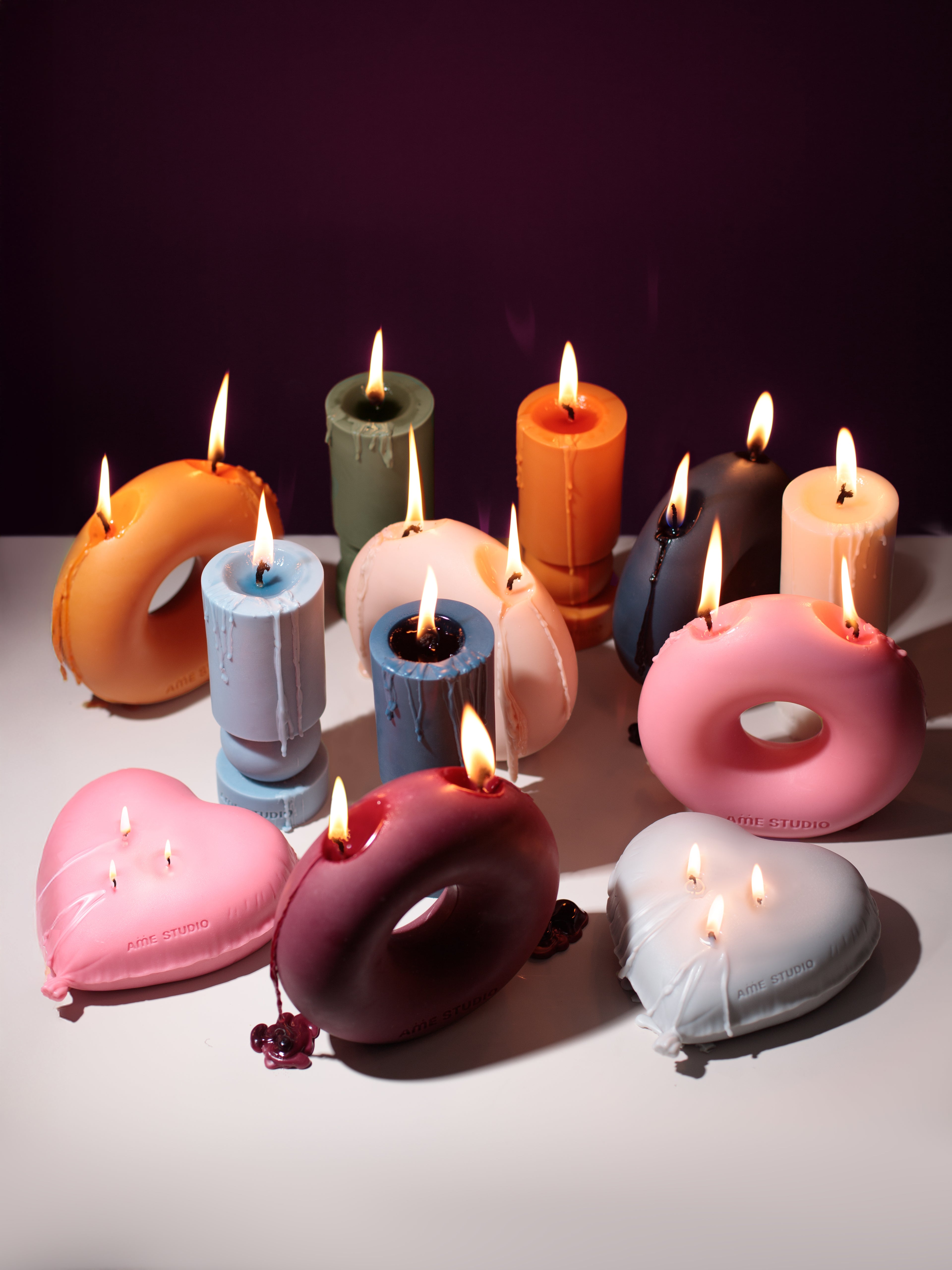 Pink Donut Candle