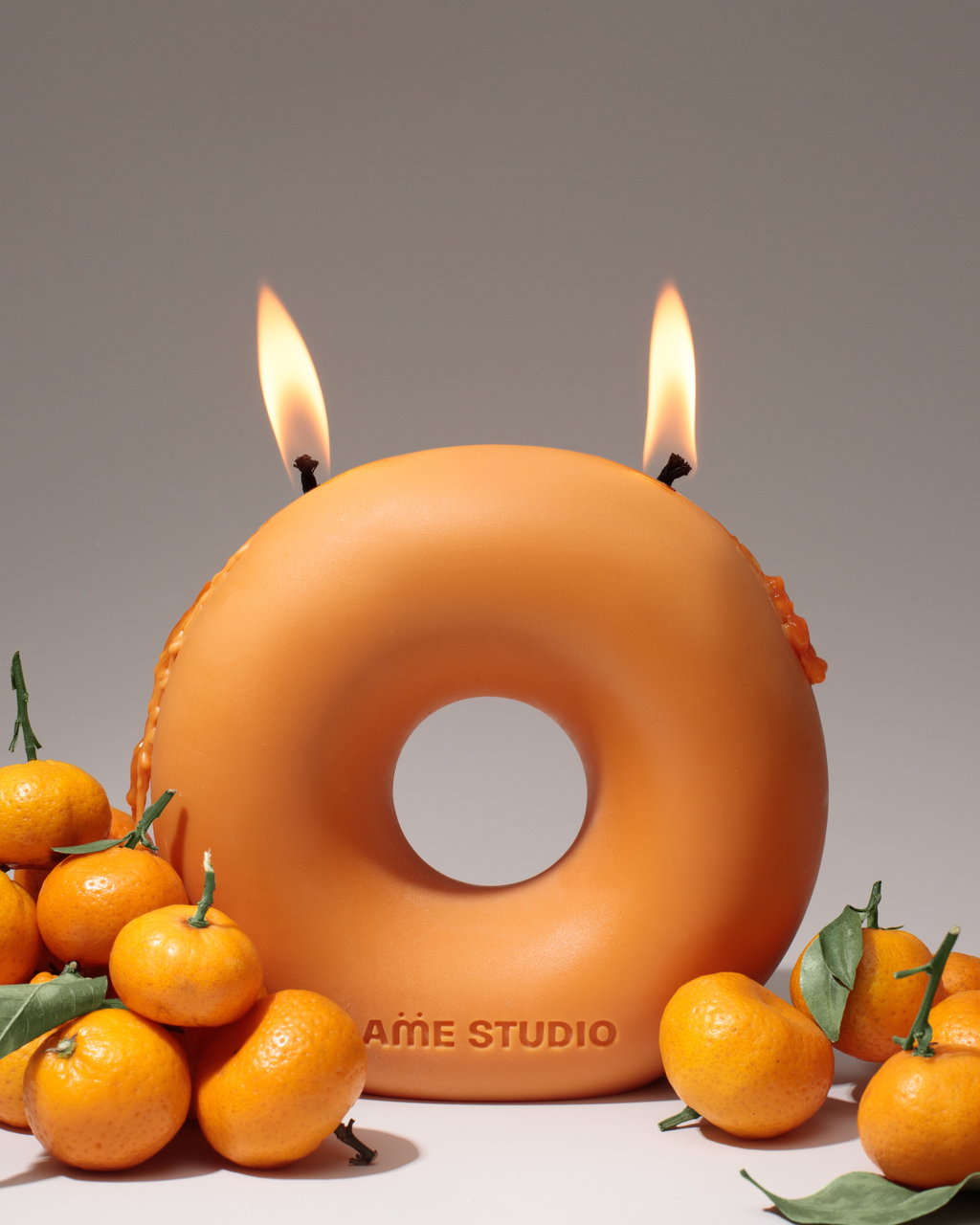 Orange Donut Candle
