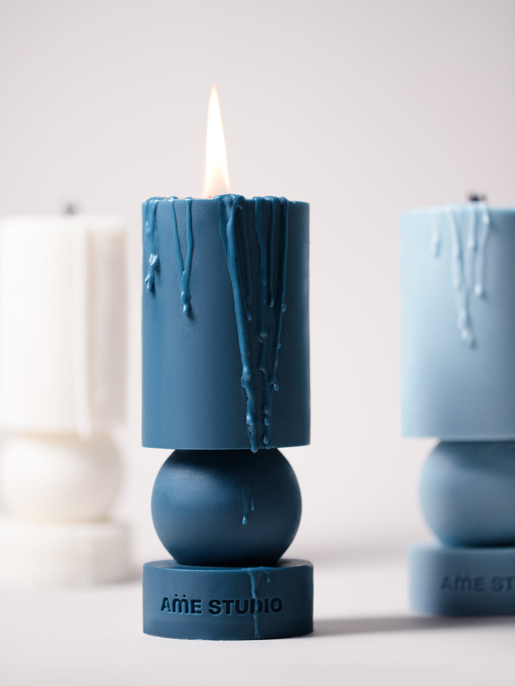 Navy Geonetric Candle