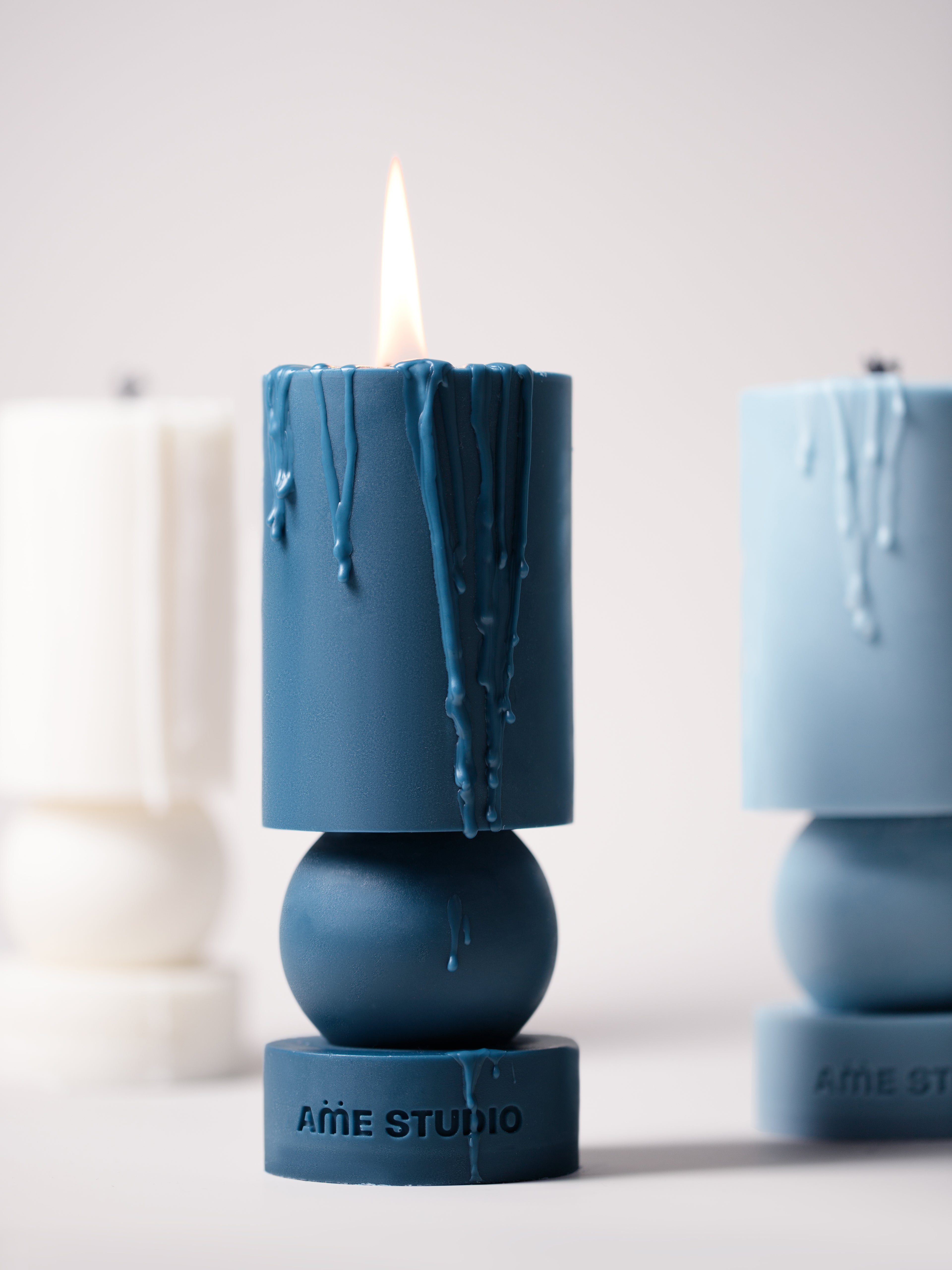 Navy Geonetric Candle