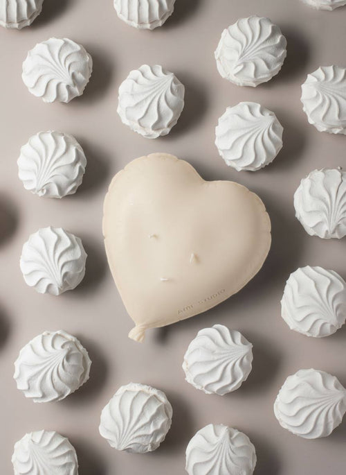 Creamy White Heart Candle