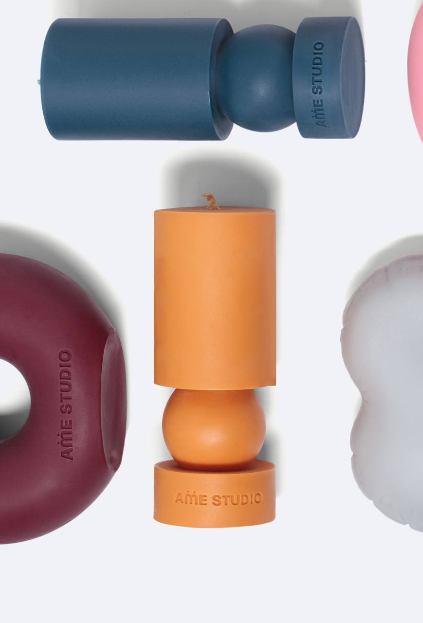 Orange Geometric Candle