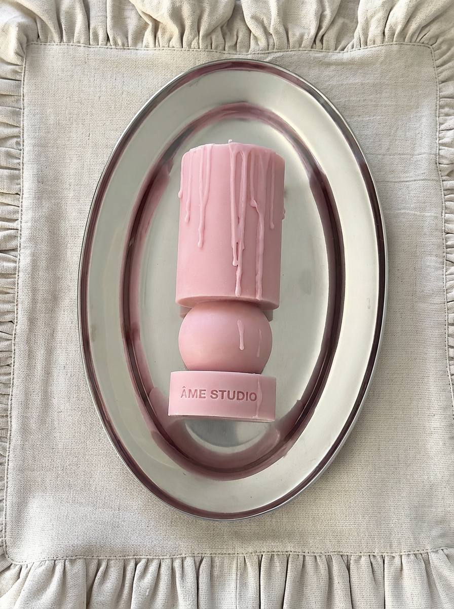 Soft Pink Geomertic Candle